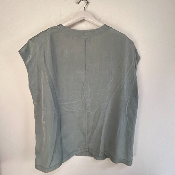 Vintage Regina Porter Womens Sage Green Textured Cap Sleeve Top Blouse Size 1X - Picture 2 of 6